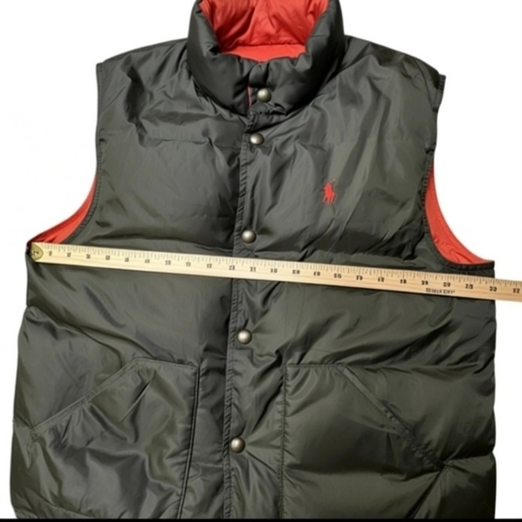Ralph Lauren POLO Olive Green/Orange Reversible Puffer Vest - Picture 4 of 6
